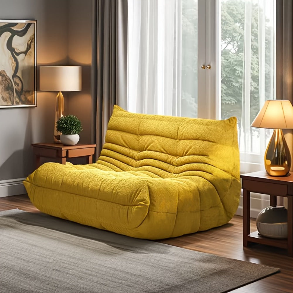 Floor Sofa with Modular Design and Tufted Back for Living Room