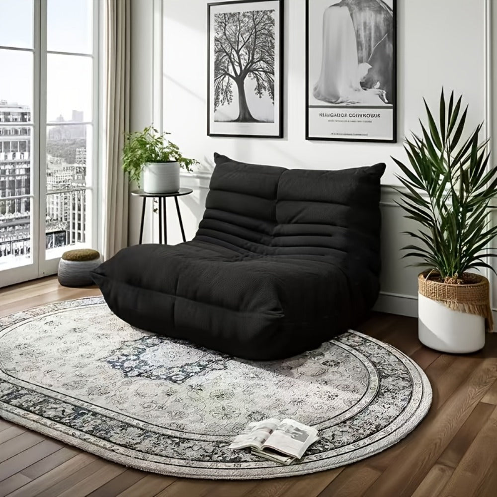 Floor Sofa with Modular Design and Tufted Back for Living Room