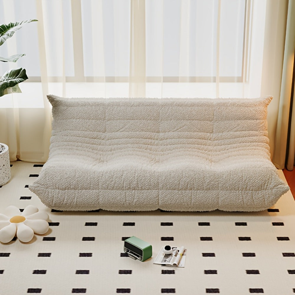 Floor Sofa with Modular Design and Tufted Back for Living Room