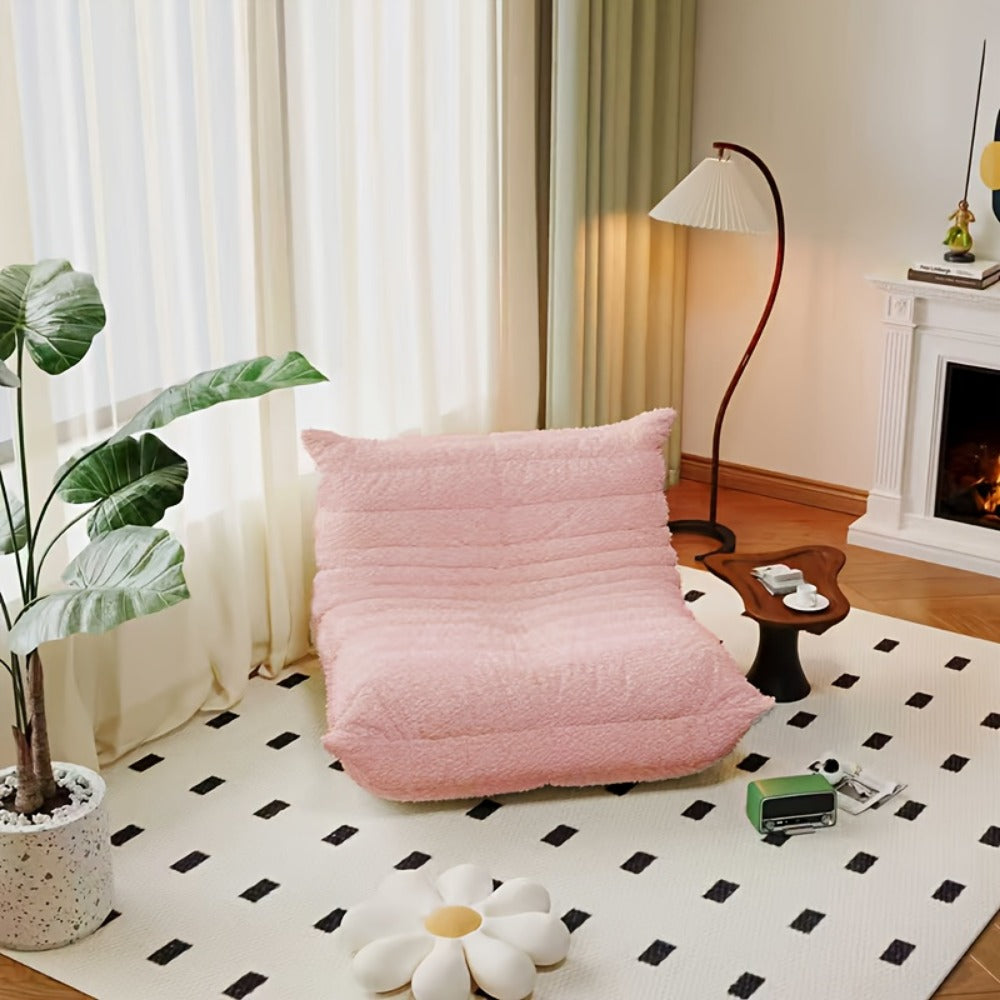 Floor Sofa with Modular Design and Tufted Back for Living Room