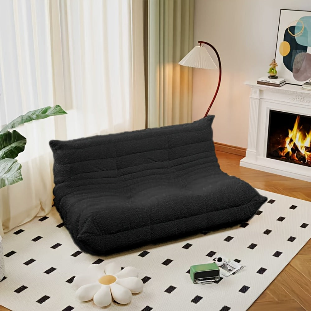 Floor Sofa with Modular Design and Tufted Back for Living Room
