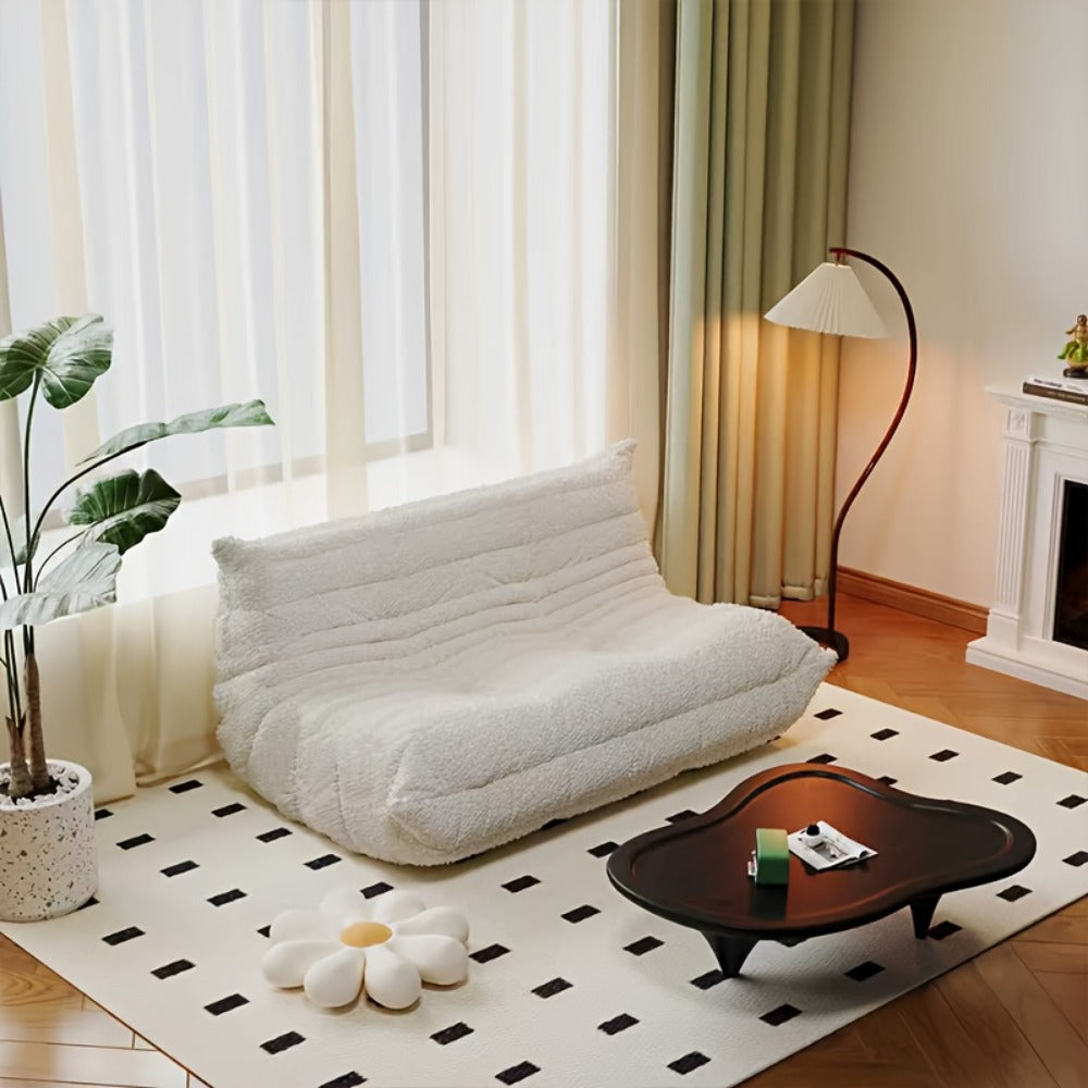 Floor Sofa with Modular Design and Tufted Back for Living Room