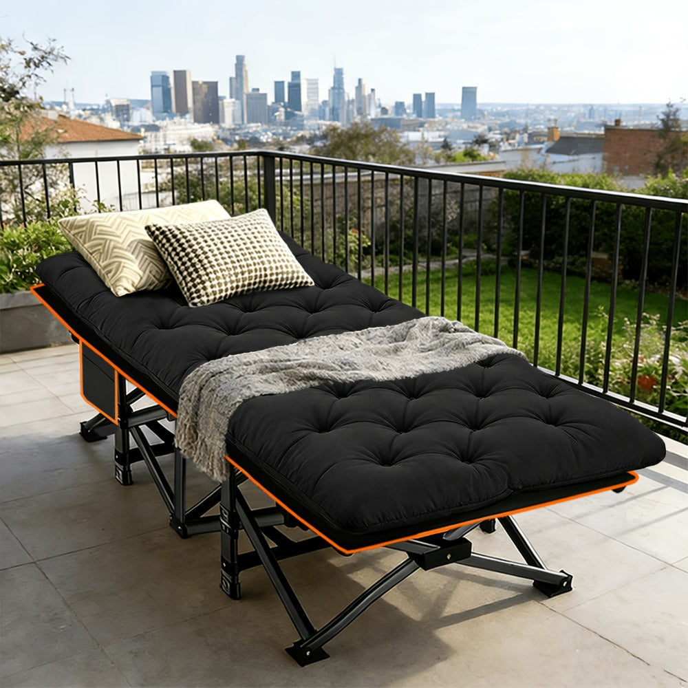 Foldable Heavy-Duty Camping Bed with Tool-Free Assembly for Bedroom