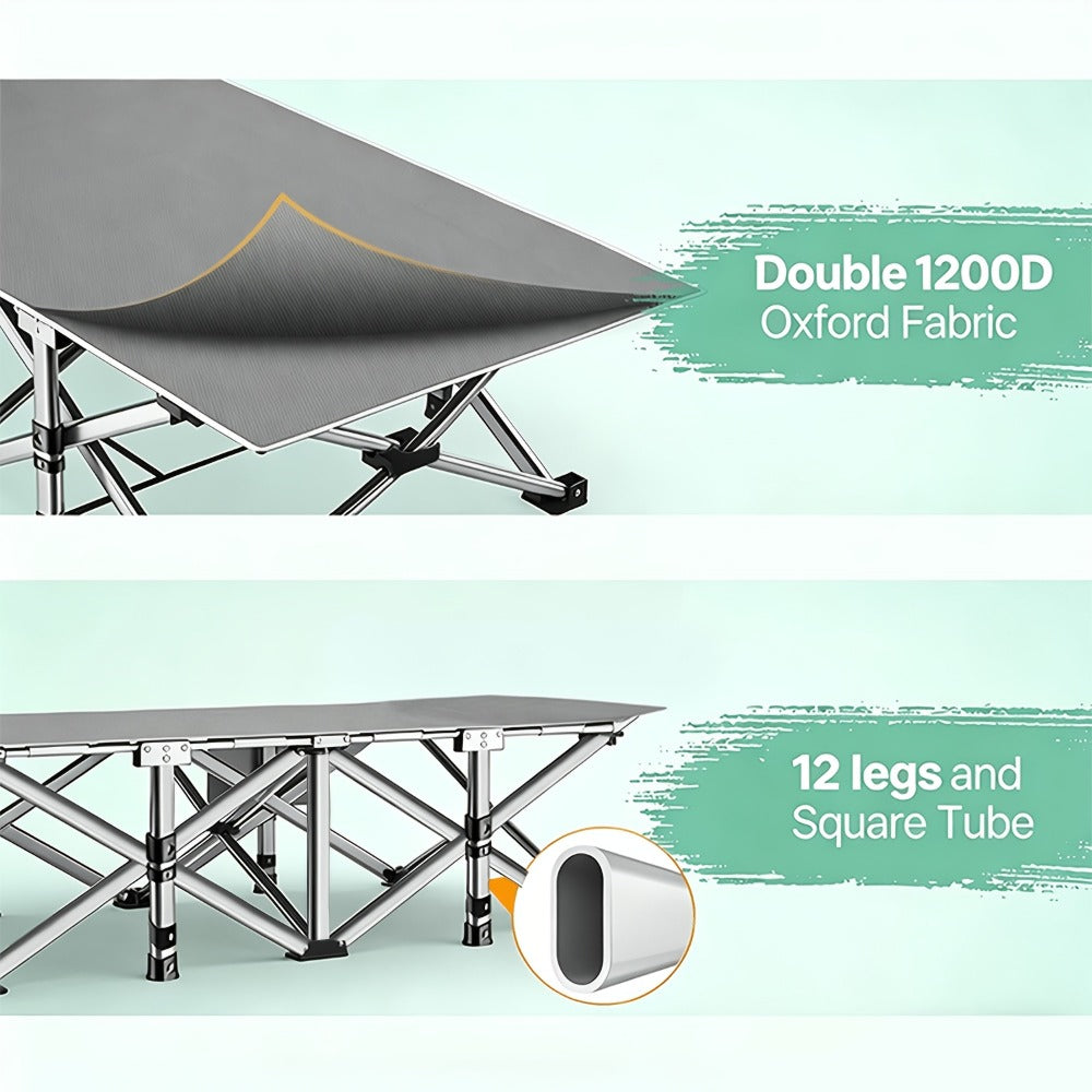 Foldable Heavy-Duty Camping Bed with Tool-Free Assembly for Bedroom