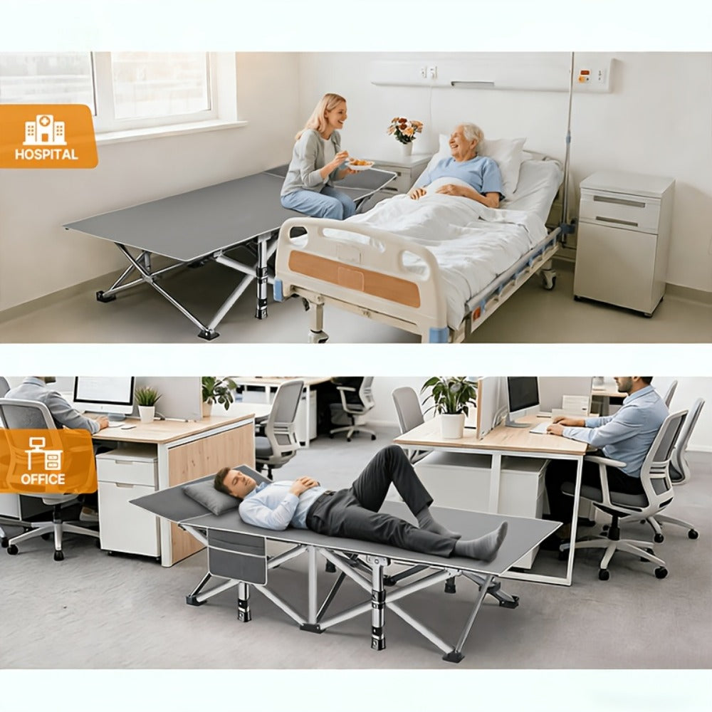 Foldable Heavy-Duty Camping Bed with Tool-Free Assembly for Bedroom