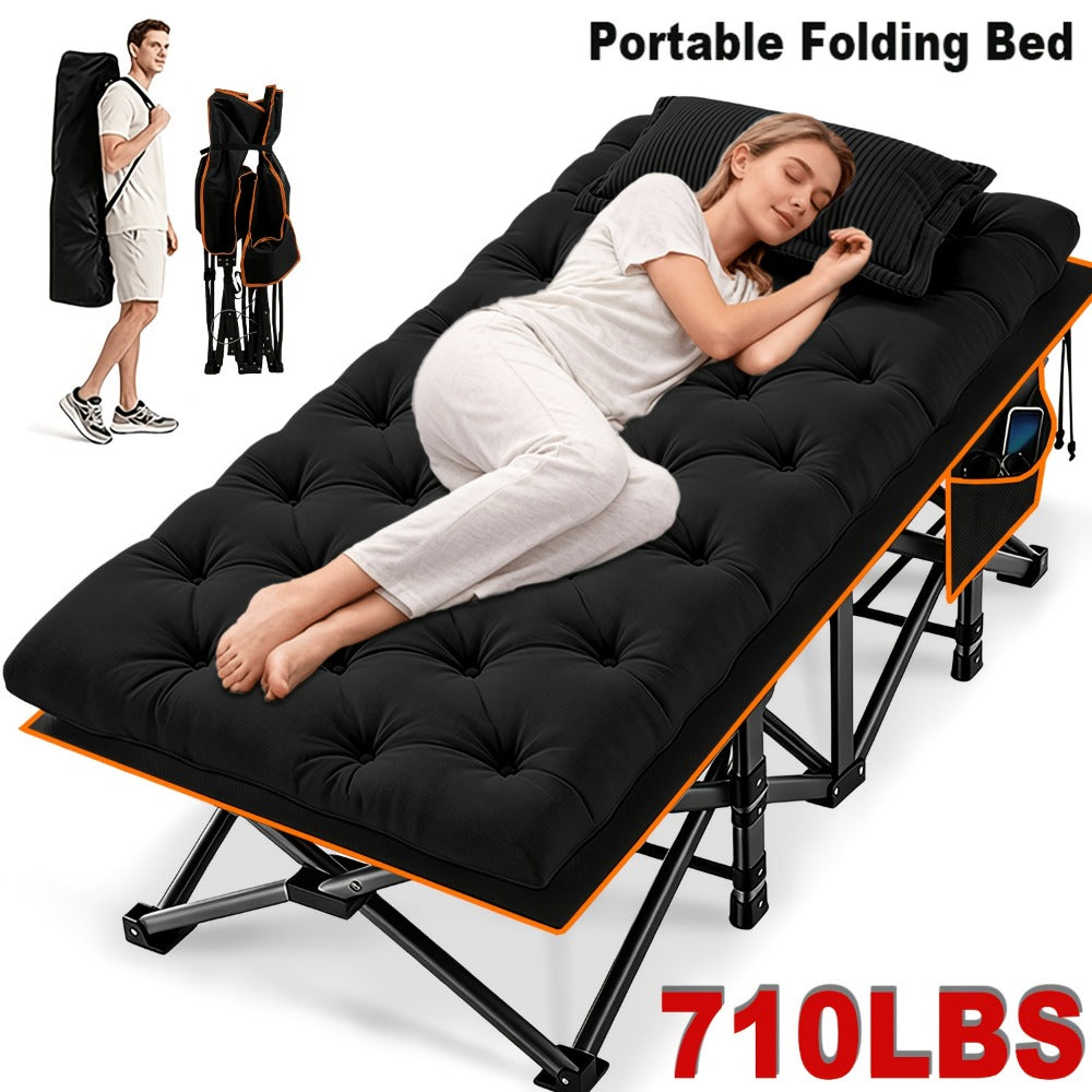 Foldable Heavy-Duty Camping Bed with Tool-Free Assembly for Bedroom