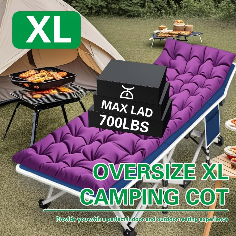 Foldable Heavy-Duty Camping Cot with Carry Bag and Tool-Free Assembly