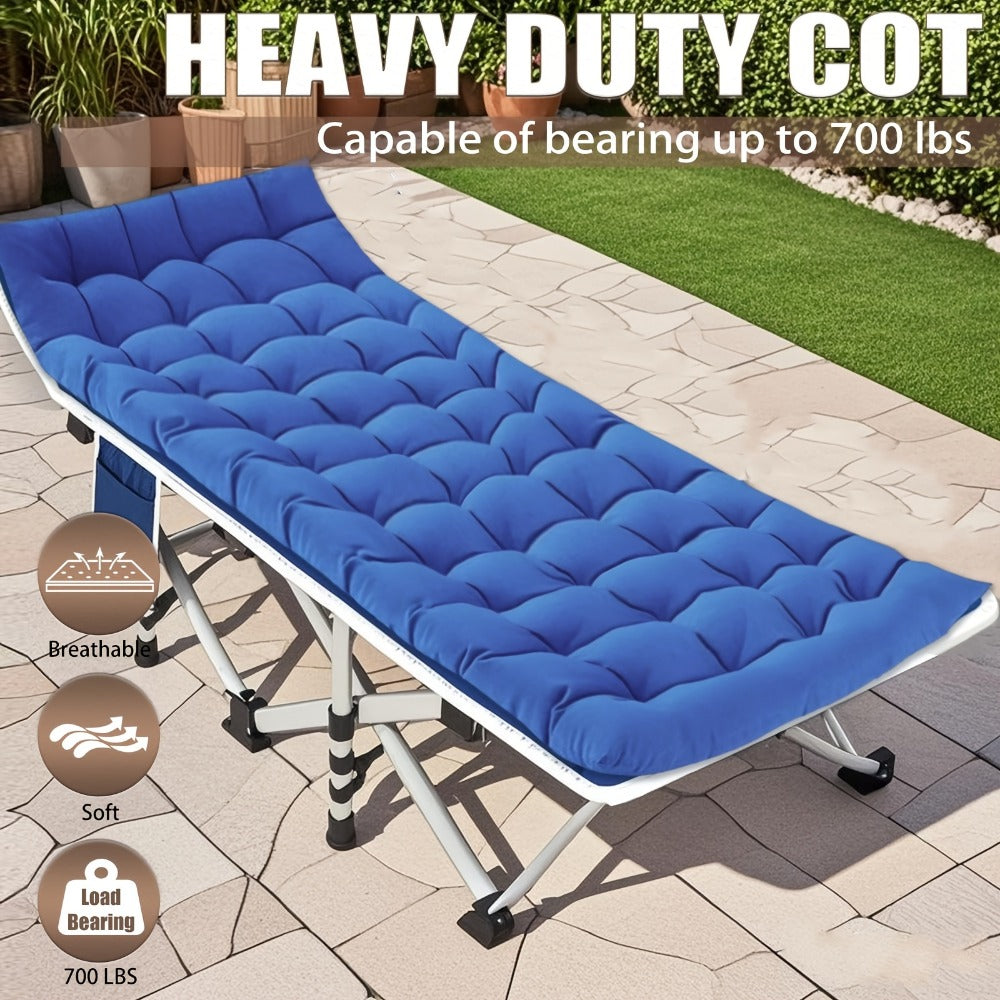 Foldable Heavy-Duty Camping Cot with Carry Bag and Tool-Free Assembly