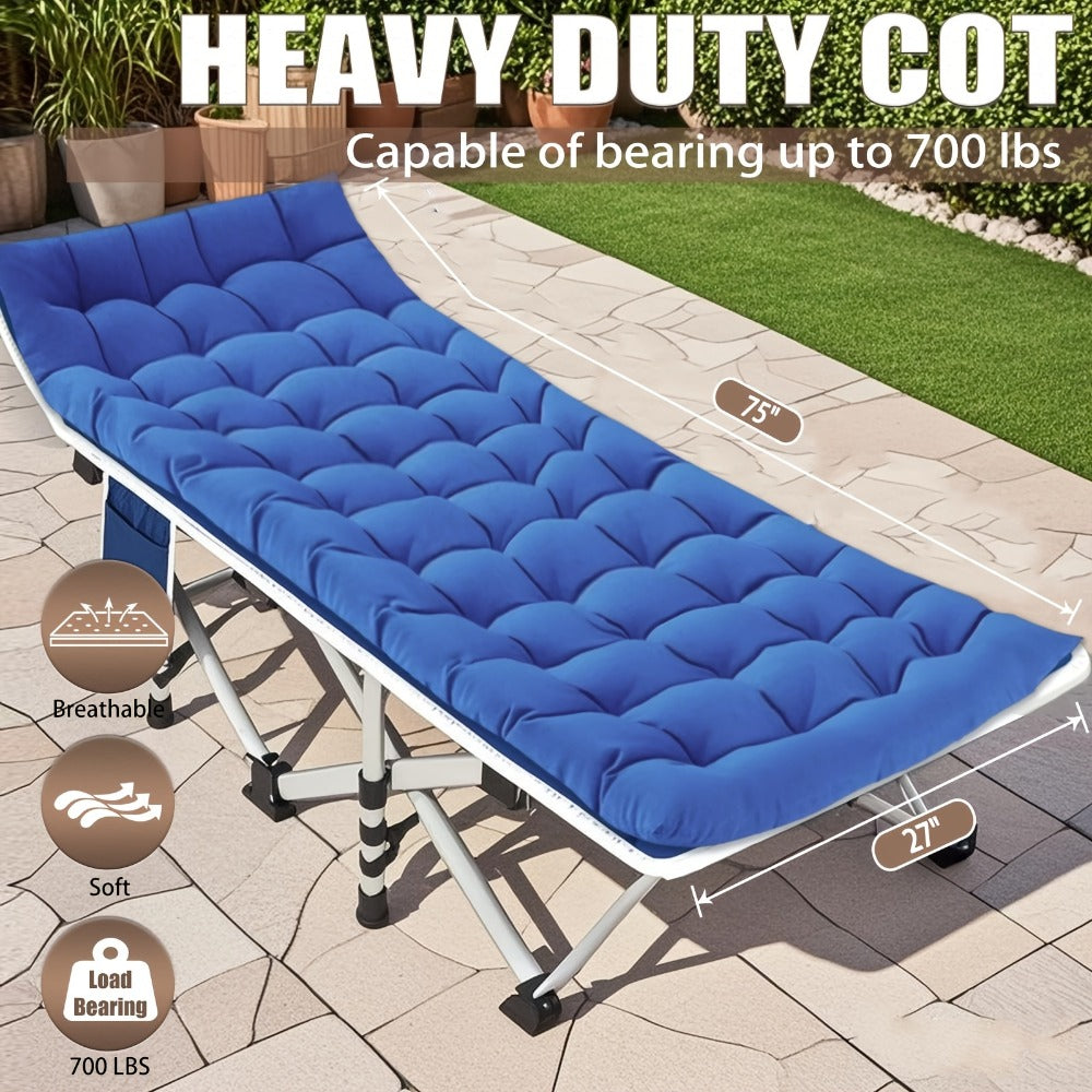 Foldable Heavy-Duty Camping Cot with Carry Bag and Tool-Free Assembly