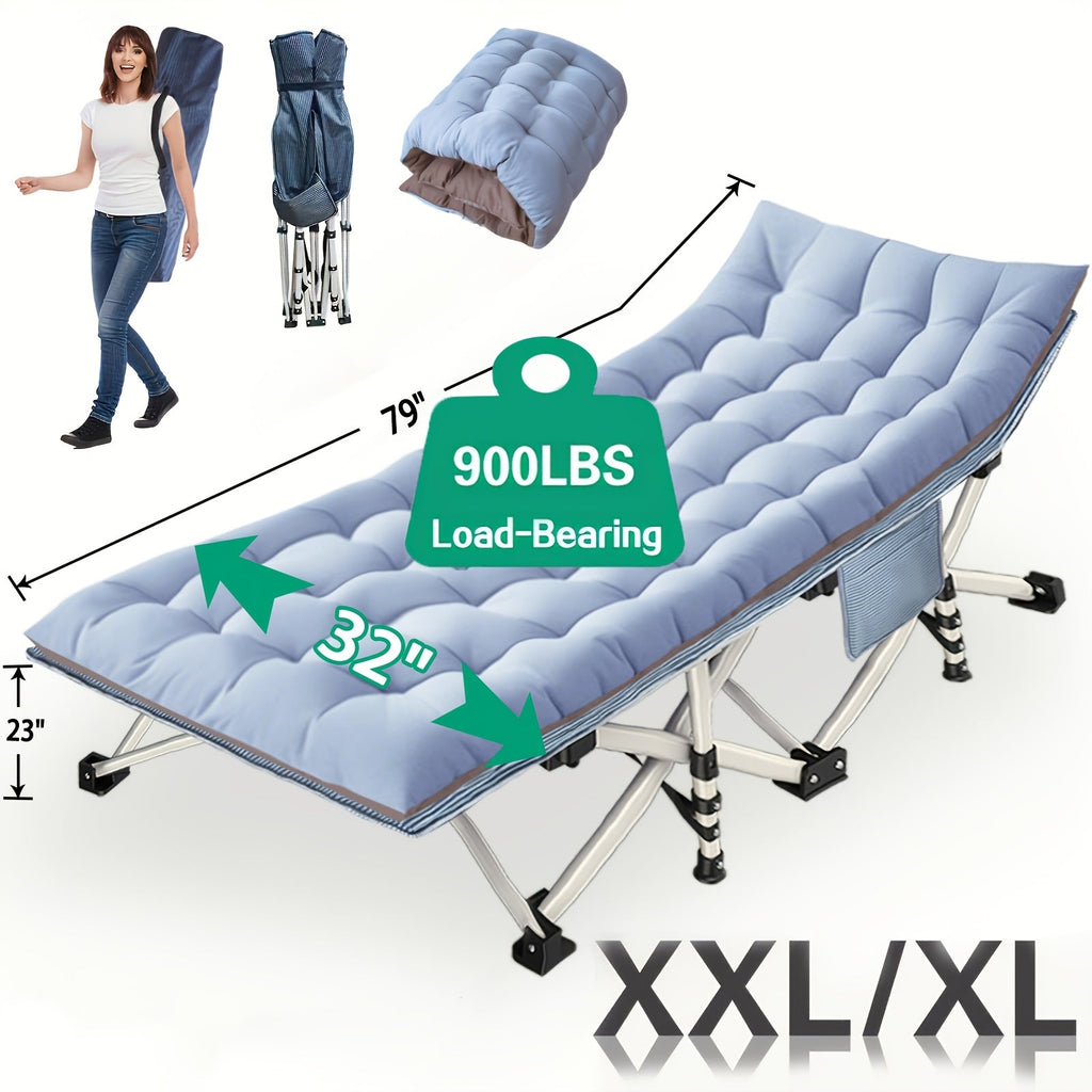 Foldable Heavy-Duty Camping Cot with Carry Bag and Tool-Free Assembly
