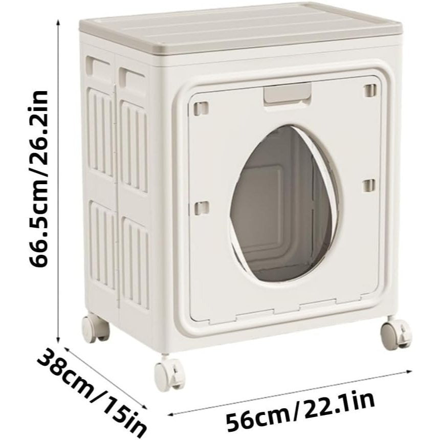 Foldable Home Storage Container with Rolling Wheels and Large-Capacity Storage