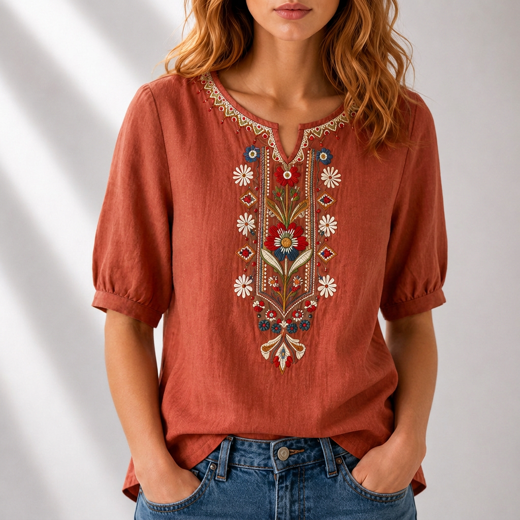 Juliet | Bluse mit Blumenstickerei
