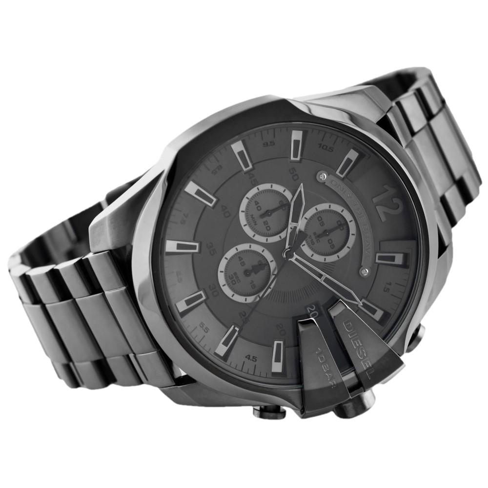 Diesel DZ4282 Mega Chief Chronograph Herrenuhr – Graues Zifferblatt & graues Edelstahlarmband