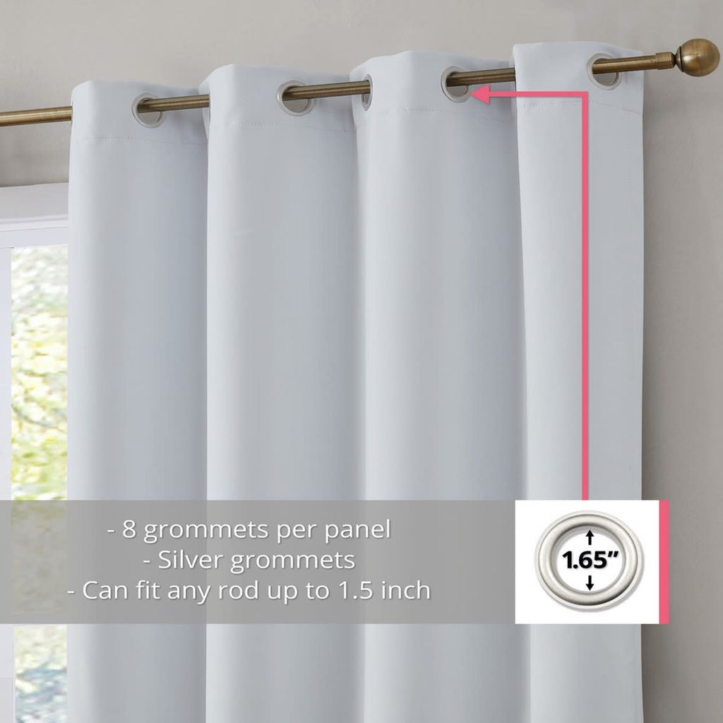 Thd Virginia 100% Blackout Grommet Total Privacy Curtain Panels - Set of 2
