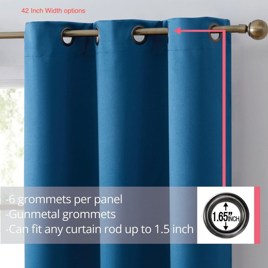 Thd Lawrence 100% Full Blackout Thermal Insulated Energy-Saving Grommet Curtain Panels (Set of 2)