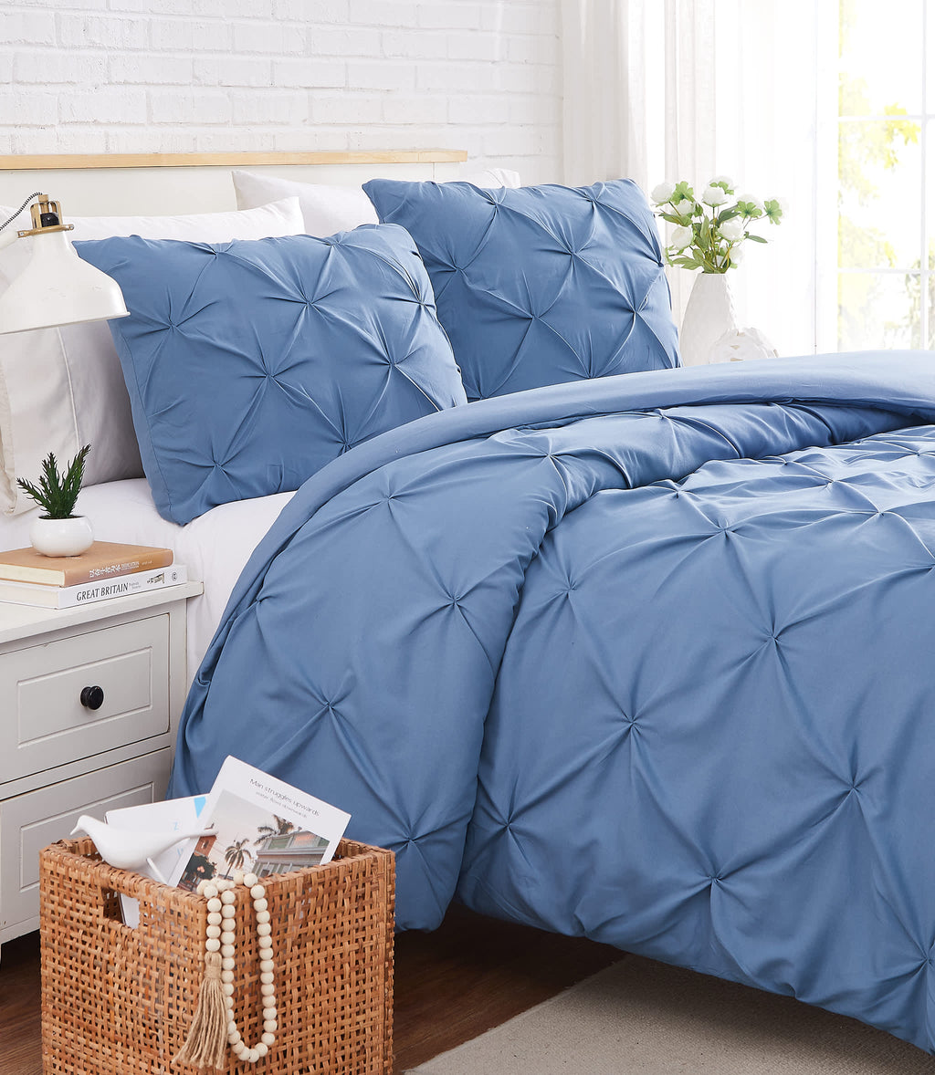 Southshore Fine Linens Pintuck Pinch Pleated Duvet Cover Set