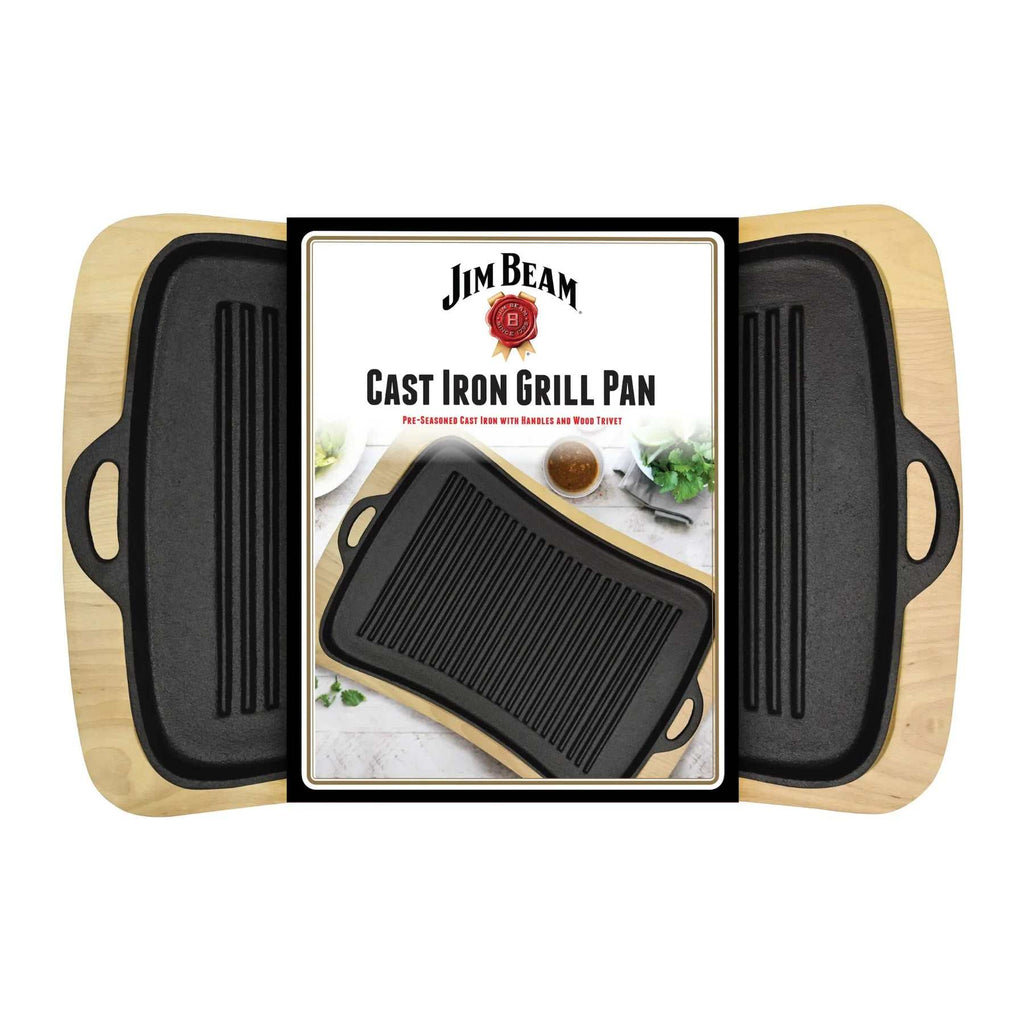 Jim Beam Cast Iron Grill Pan Set
