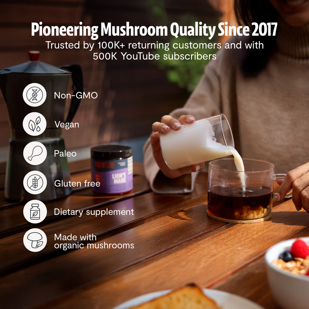 Organic Mushroom Complex Supplement Capsules Daily Wellness Formula