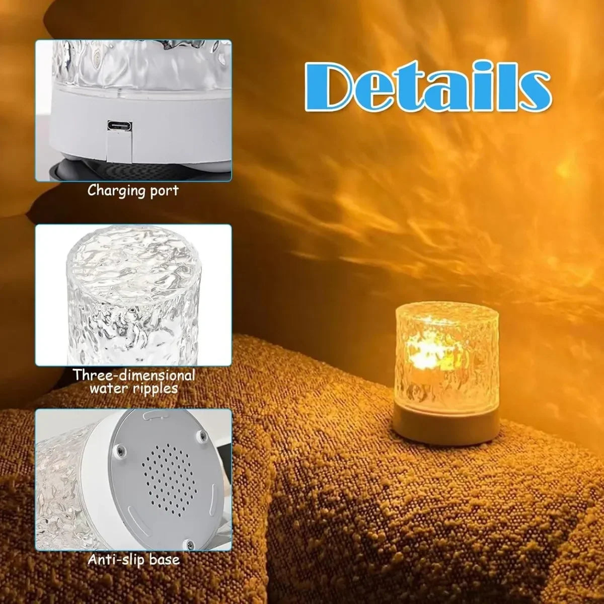 Remote Control Dimmable Dynamic Wave Projection Lamp