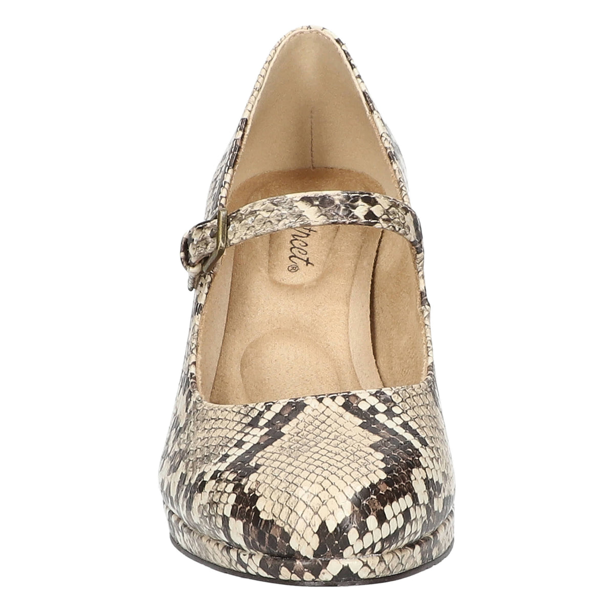 Easy Street Women's Zest Taupe Snake Platform Pumps