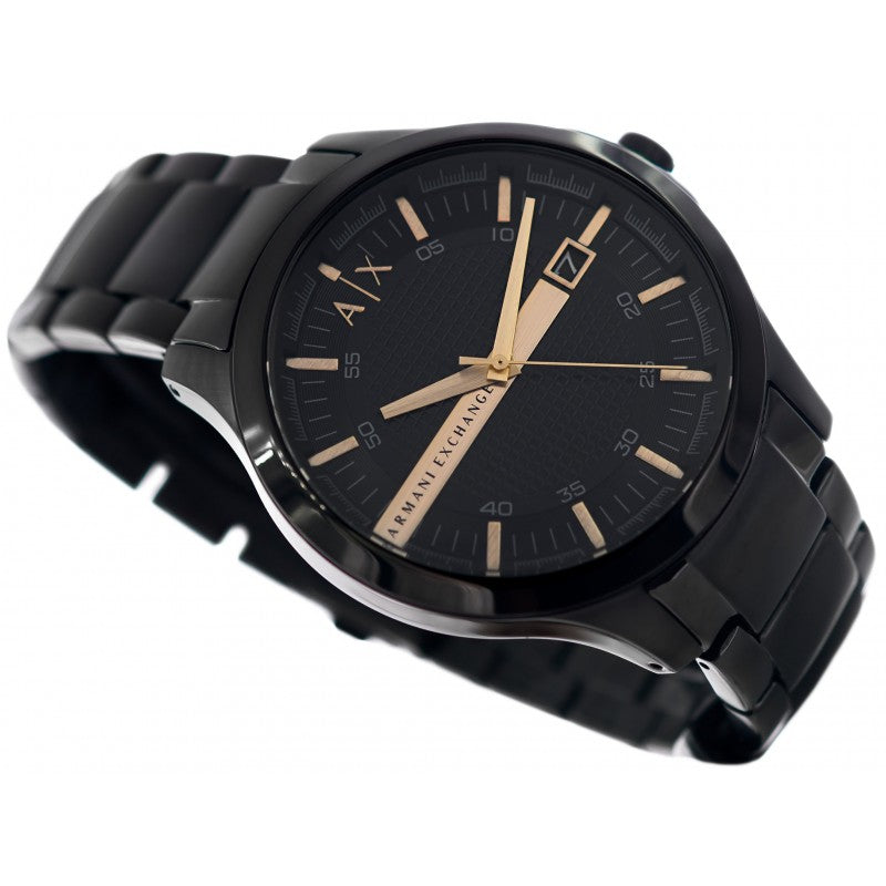 Armani Exchange Hampton AX2413 Herren-Chronograph – Schwarzes Zifferblatt mit schwarzem Edelstahlarmband
