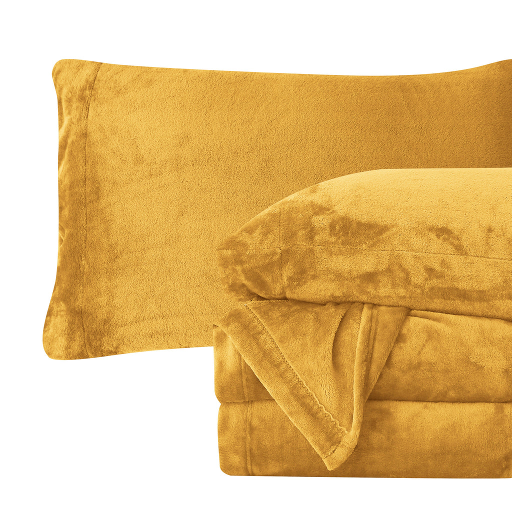 Elegant Comfort 4-Piece Velvet Plush Flannel Sheet Set