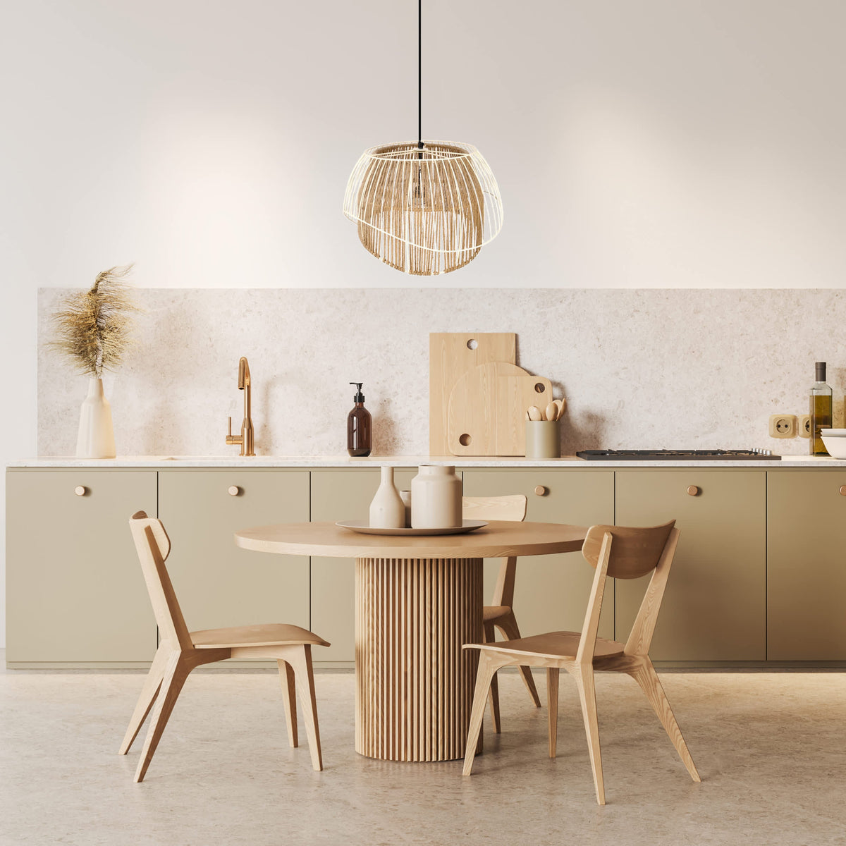 River of Goods Hanging Lamp - Ivory, Natural & Black