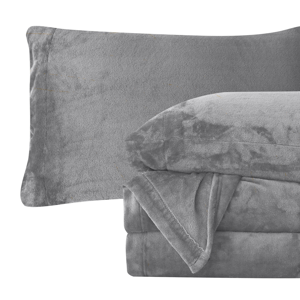 Elegant Comfort 4-Piece Velvet Plush Flannel Sheet Set