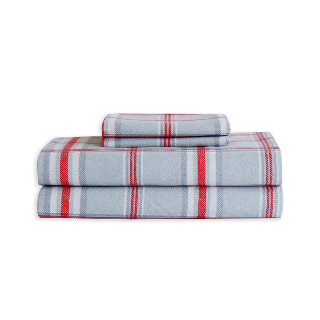 Elegant Comfort Flannel Plaid - 100% Turkish Cotton Flannel, 4-Piece Flannel Sheet Set