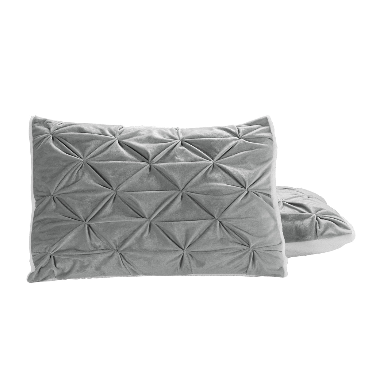 Elegant Comfort 3-Piece Pinch Pleated Micro-Suede Reversible Sherpa - Comforter Set