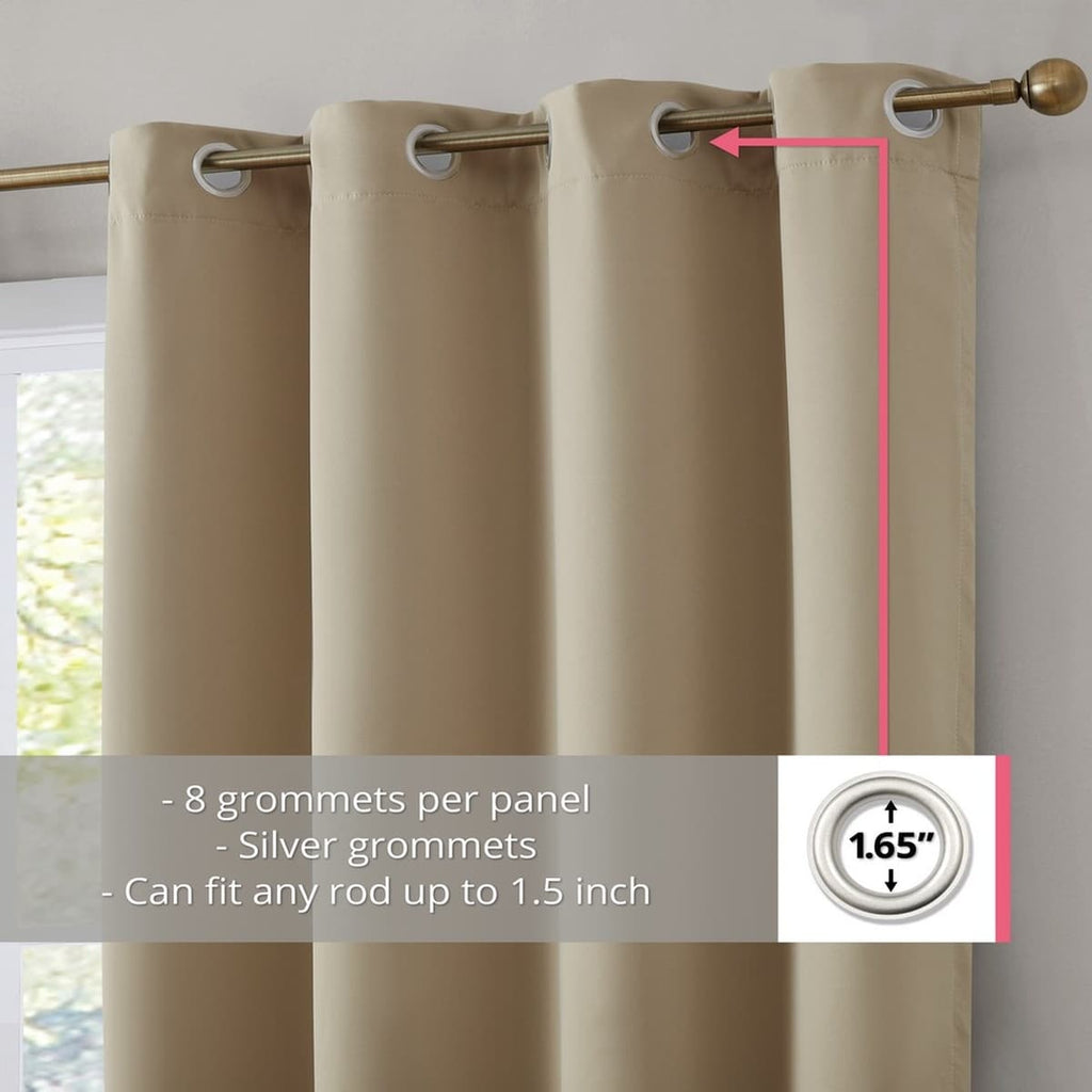 Thd Virginia 100% Blackout Grommet Total Privacy Curtain Panels - Set of 2