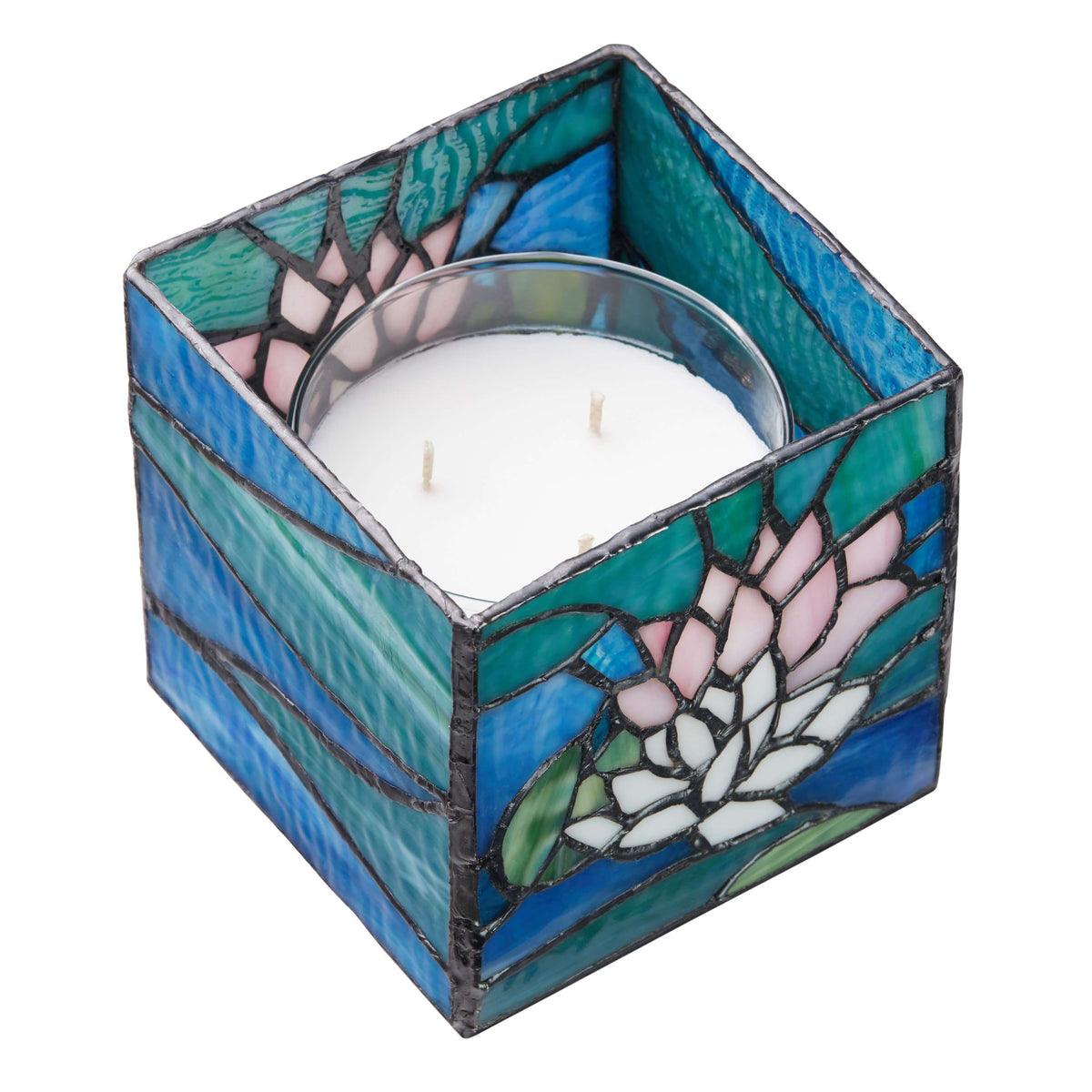 River of Goods Stained Glass Candle Holder