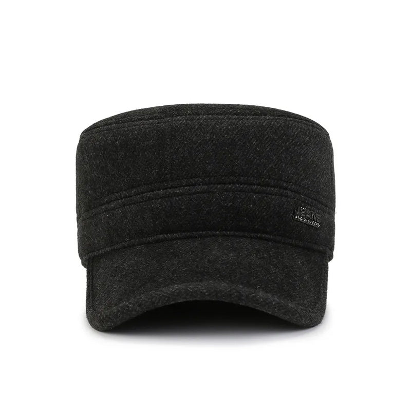 Woolen Army Military Cap Winter Adjustable