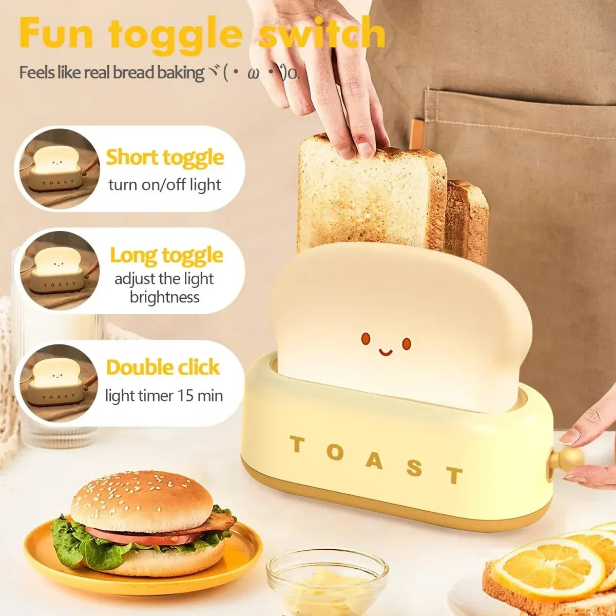 Novelty Cartoon Bread LED Nightlight