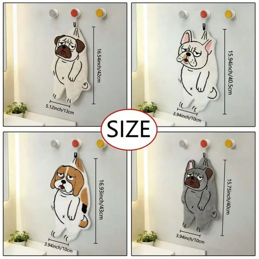 Cute Dog-Shaped Hanging Hand Towel(1/4 PCS)