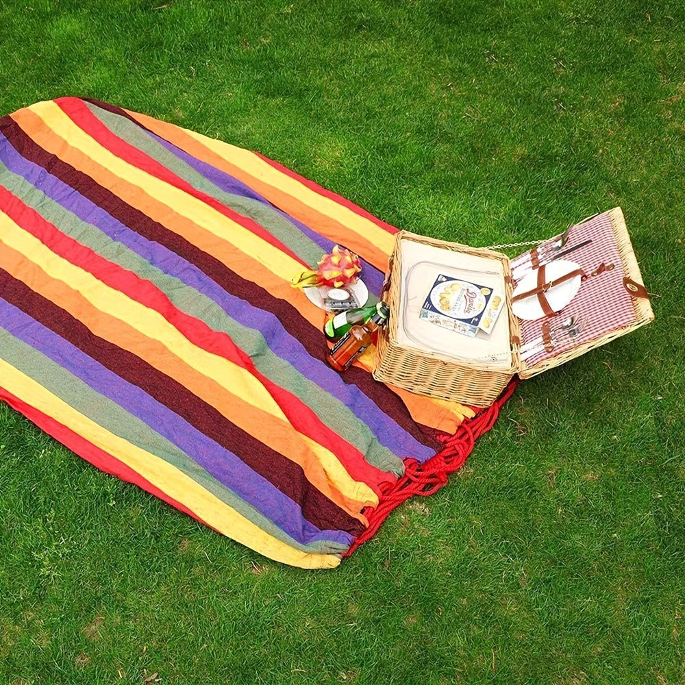 Hammock with Canvas Seat for Comfortable Outdoor Seating in Patio