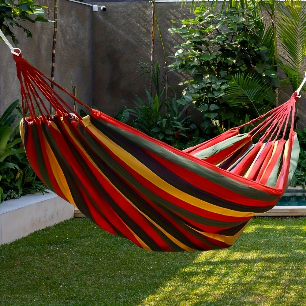 Hammock with Canvas Seat for Comfortable Outdoor Seating in Patio