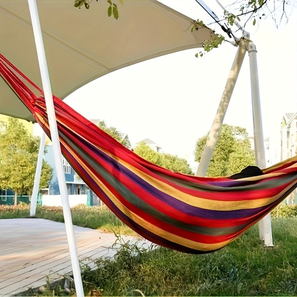 Hammock with Canvas Seat for Comfortable Outdoor Seating in Patio