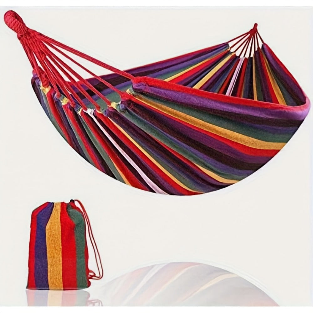 Hammock with Canvas Seat for Comfortable Outdoor Seating in Patio