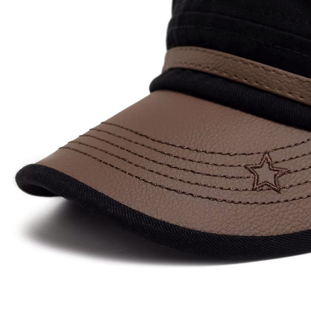 Buckled Cotton Flat Top Snapback Army Military Hat