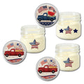 Celebrate 250 Patriotic Blue & Red Truck 8 Oz Citronella Soy Wax Candle 3-Piece Set with Wounded Warrior Project