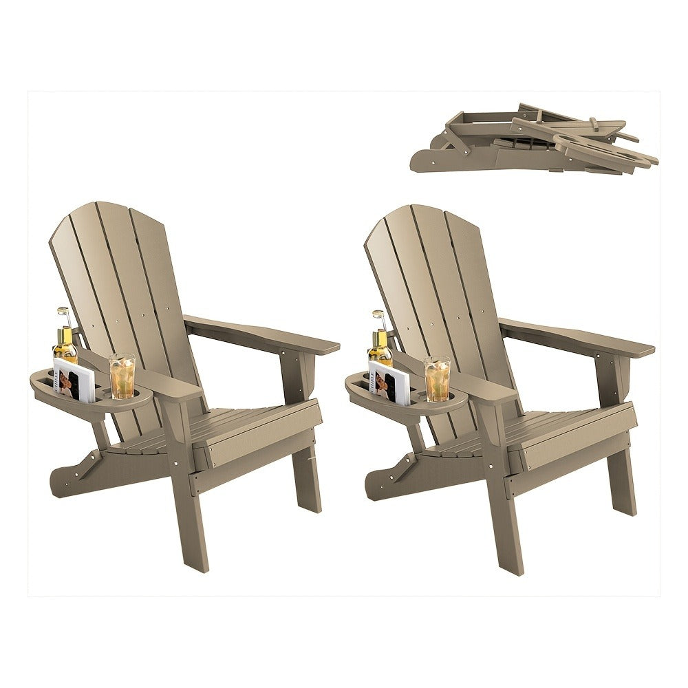 HDPE Adirondack Chair with Weather-Resistant Finish and Adjustable Backrest for Patio