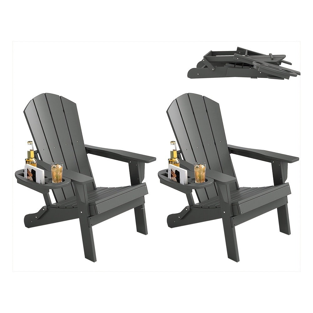 HDPE Adirondack Chair with Weather-Resistant Finish and Adjustable Backrest for Patio