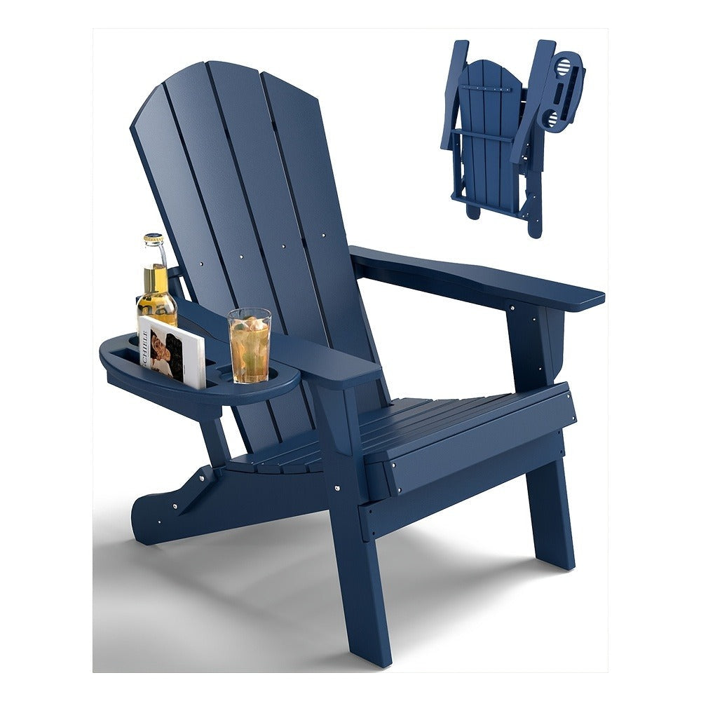 HDPE Adirondack Chair with Weather-Resistant Finish and Adjustable Backrest for Patio