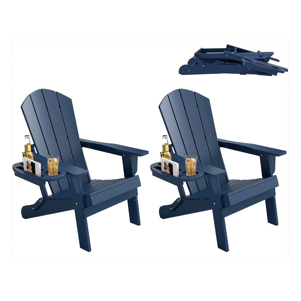 HDPE Adirondack Chair with Weather-Resistant Finish and Adjustable Backrest for Patio