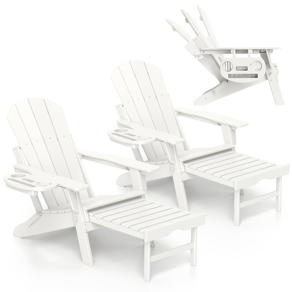 HDPE Adirondack Chair with Weather-Resistant Finish and Adjustable Backrest for Patio