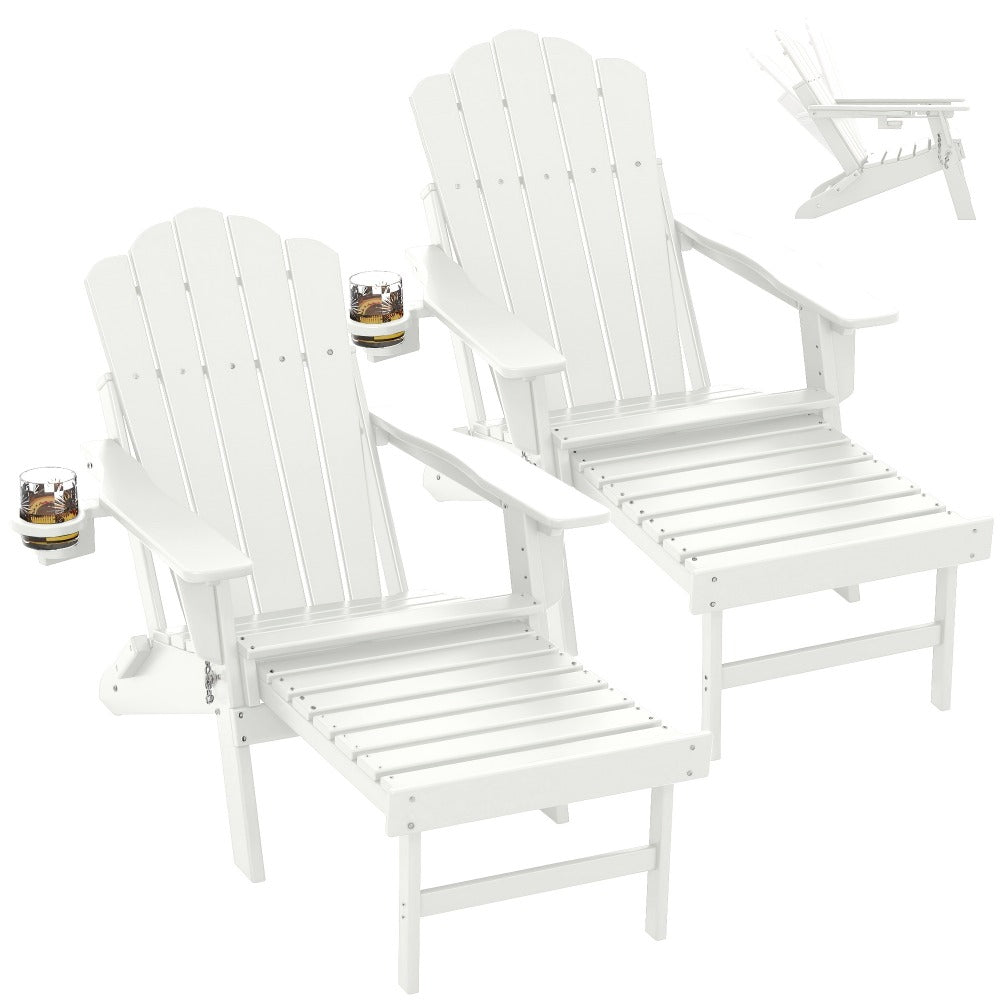 HDPE Adirondack Chair with Weather-Resistant Finish and Adjustable Backrest for Patio