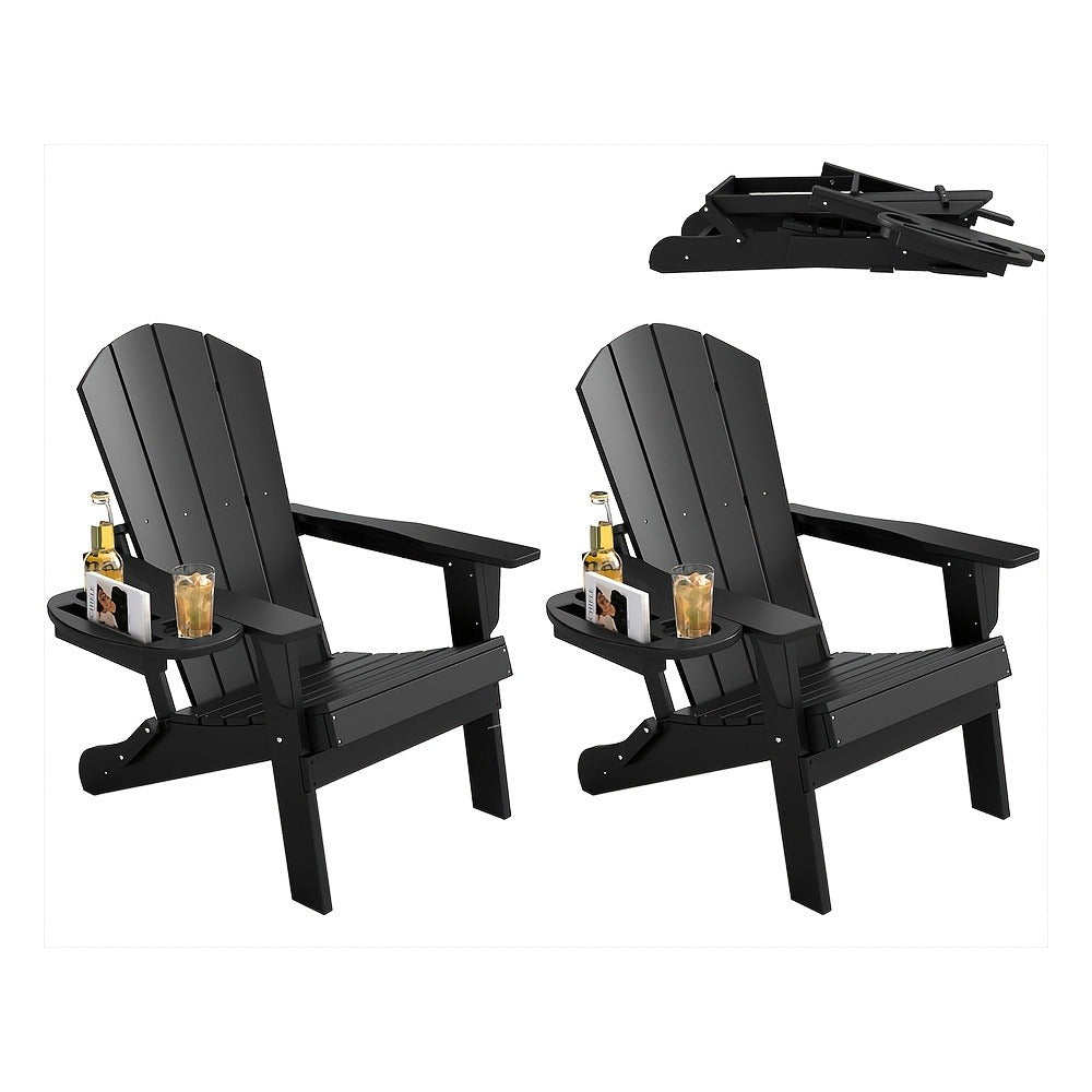 HDPE Adirondack Chair with Weather-Resistant Finish and Adjustable Backrest for Patio