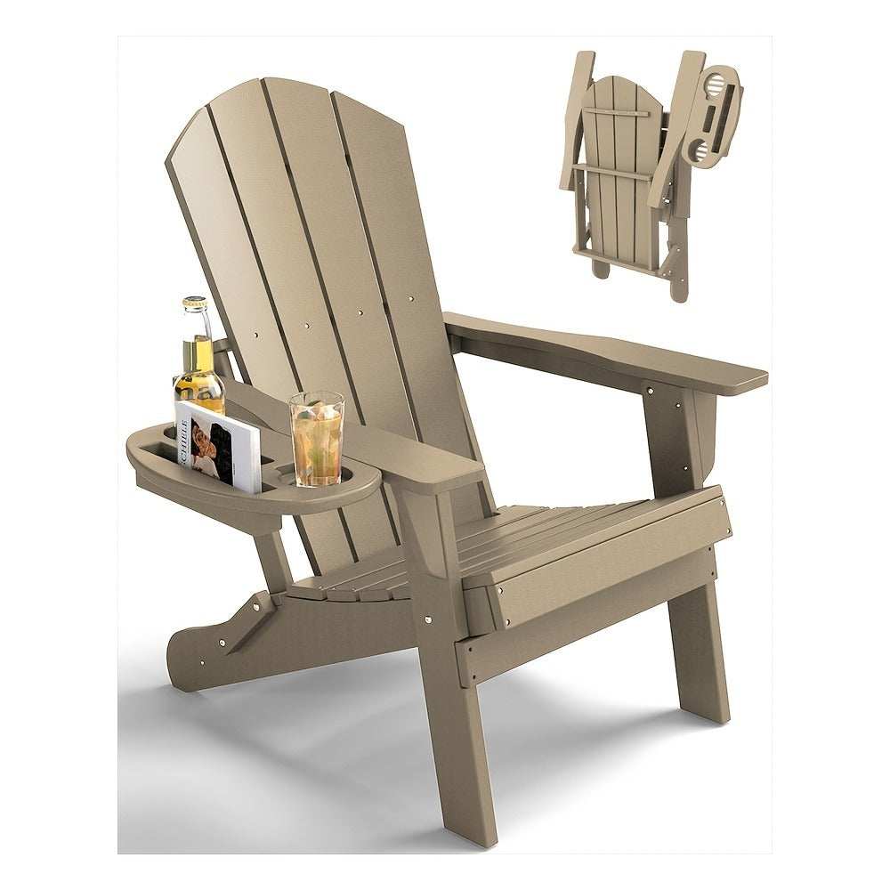 HDPE Adirondack Chair with Weather-Resistant Finish and Adjustable Backrest for Patio