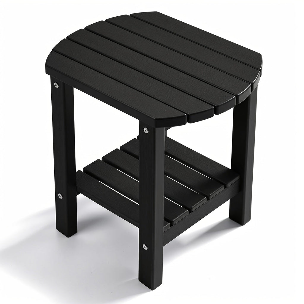 Outdoor Side Table Oval HDPE Design with Detachable Base and Five Color Choices for Flexible Placement